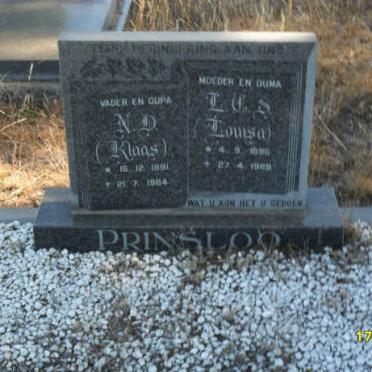 PRINSLOO N.D. 1891-1964 &amp; L.C.S. 1896-1968
