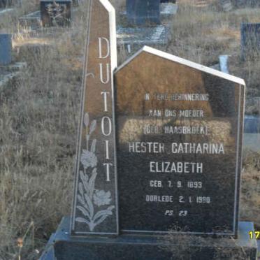 TOIT Hester Catharina Elizabeth, du 1893-1980