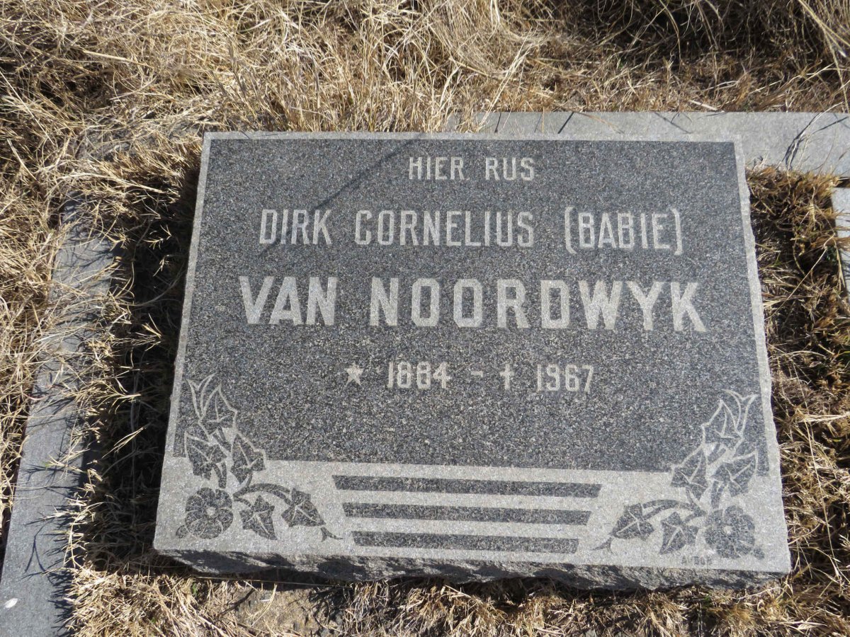 NOORDWYK Dirk Cornelius, van 1884-1967