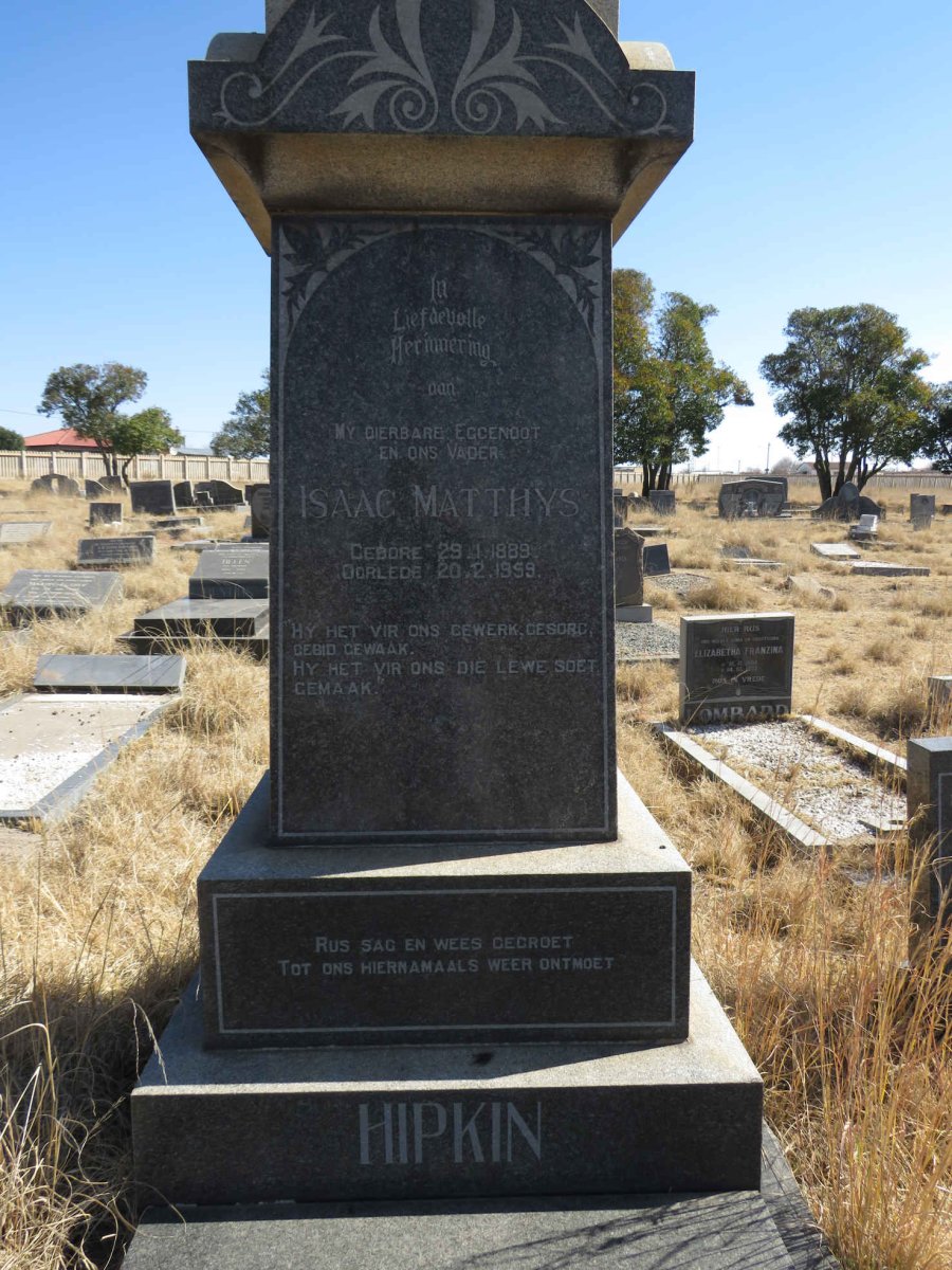 HIPKIN Isaac Matthys 1889-1959