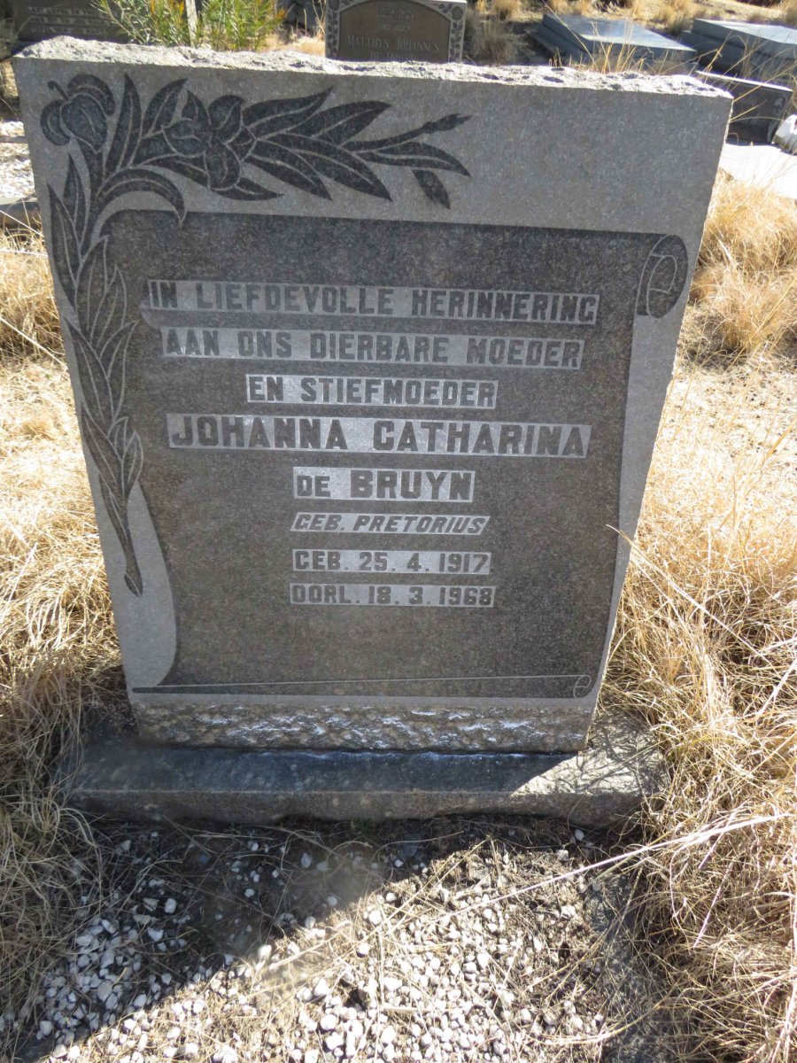 BRUYN Johanna Catharina, de nee PRETORIUS 1917-1968