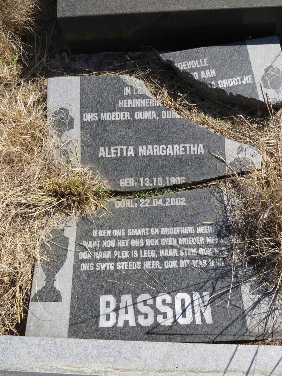 BASSON Aletta Margaretha 1906-2002