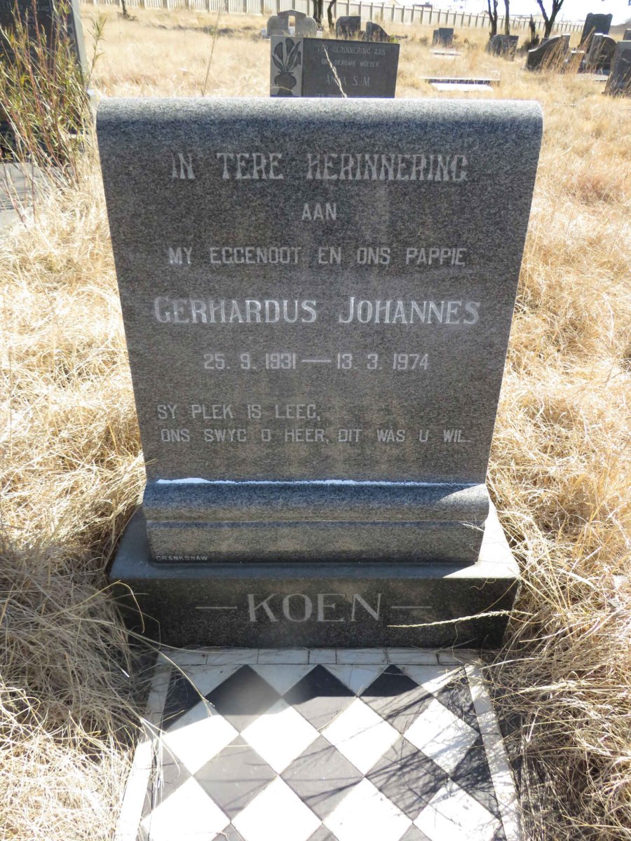 KOEN Gerhardus Johannes 1931-1974