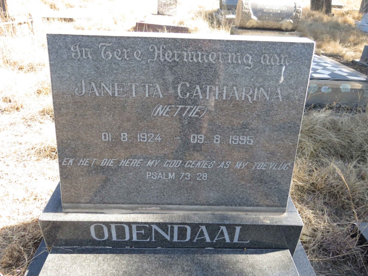 ODENDAAL Janetta Catharina 1924-1995