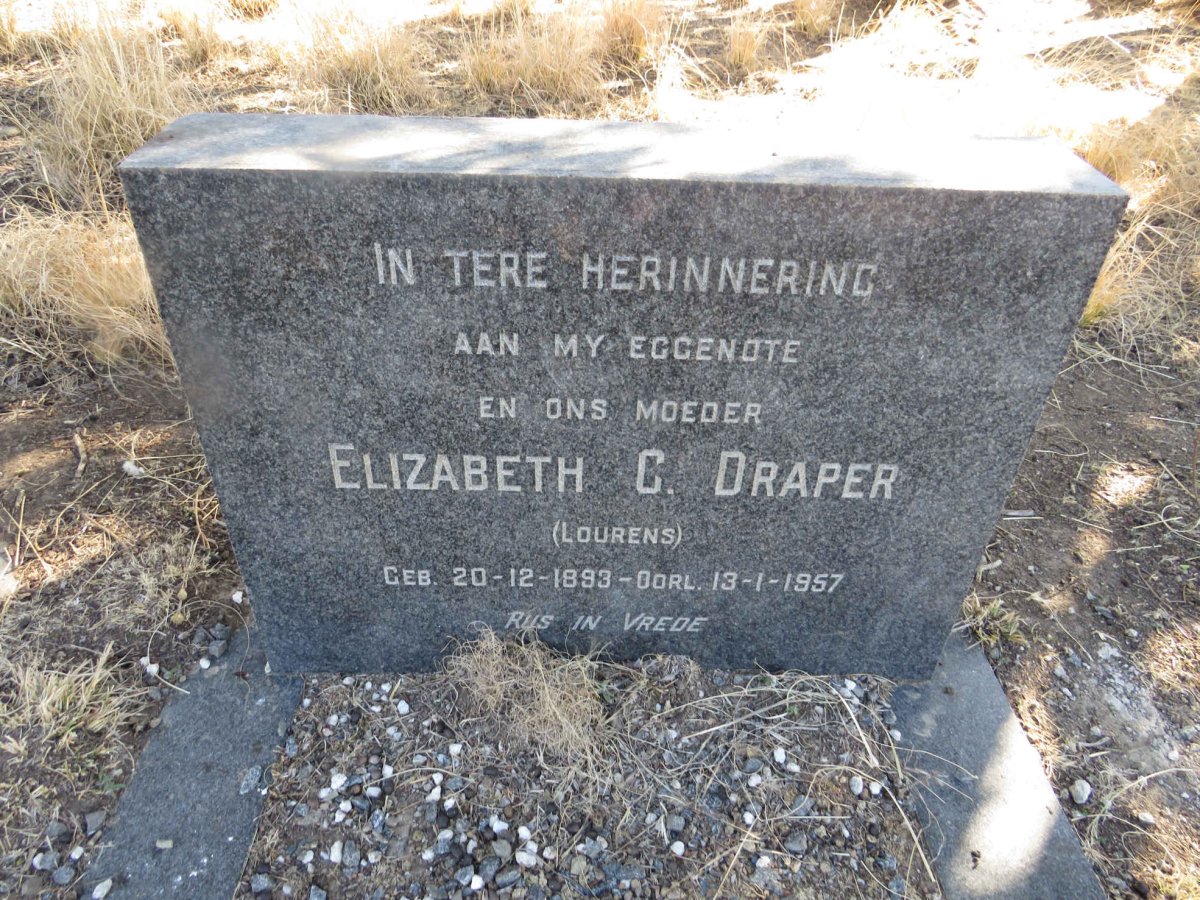 DRAPER Elizabeth C. nee LOURENS 1893-1957