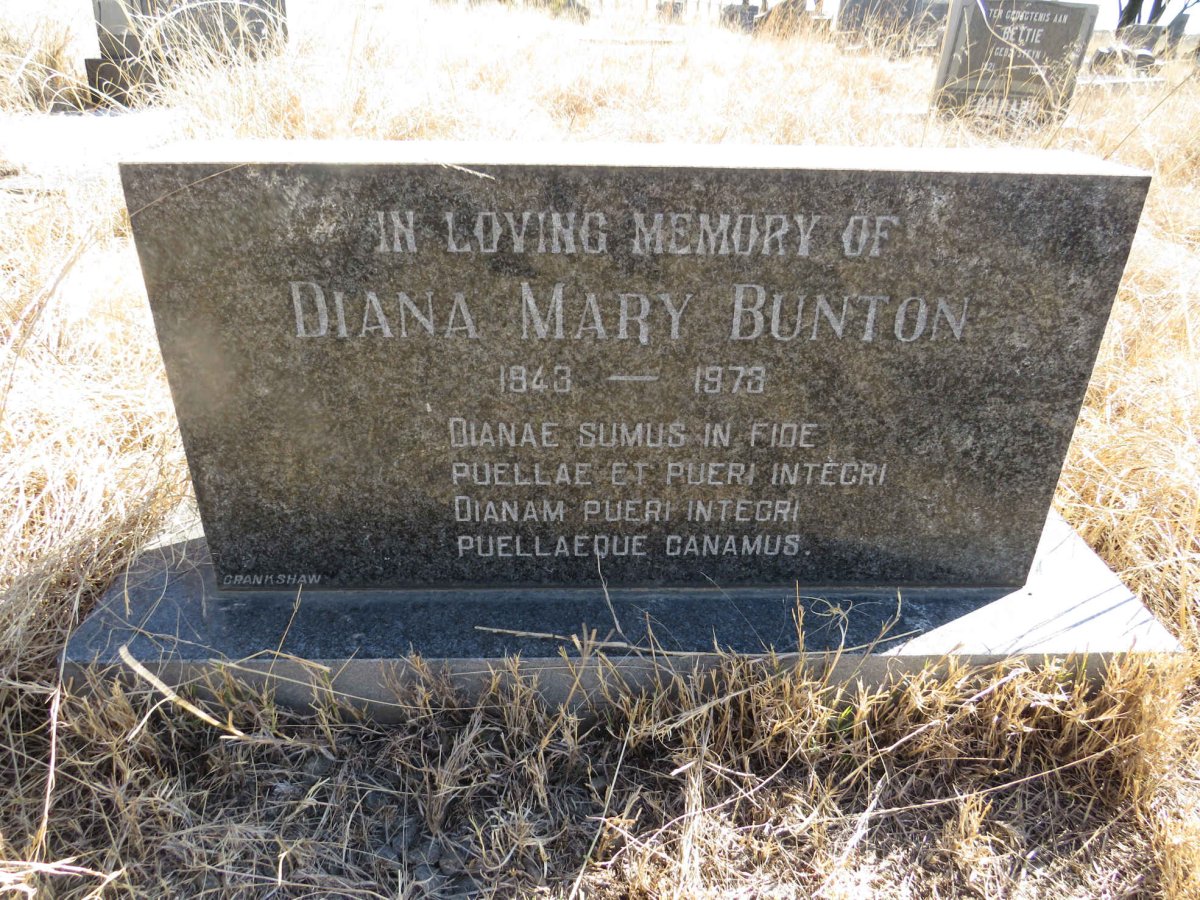 BUNTON Diana Mary 1943-1973