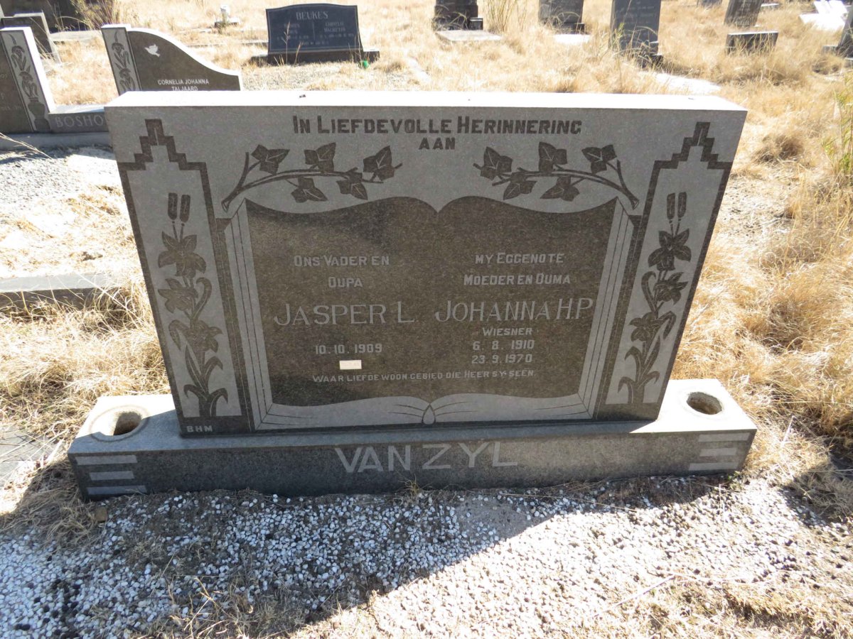 ZYL Jasper L., van 1909-1986 &amp; Johanna H.P. WIESNER  1910-1970