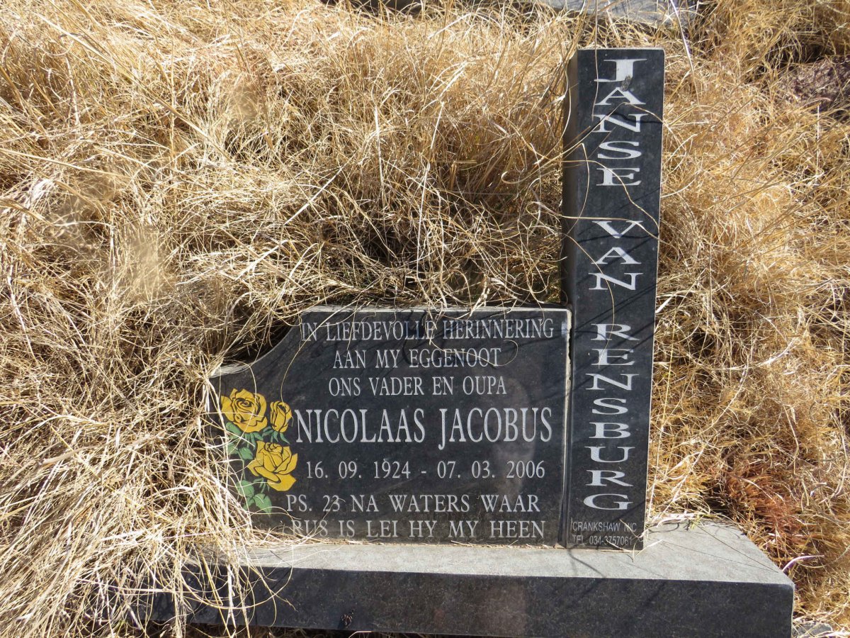 RENSBURG Nicolaas Jacobus, Janse van 1924-2006