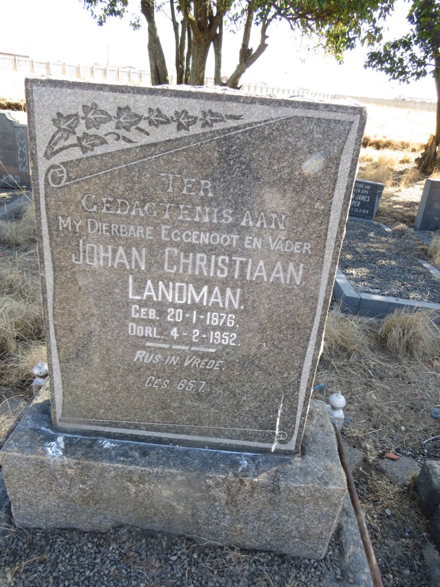 LANDMAN Johan Christiaan 1876-1952
