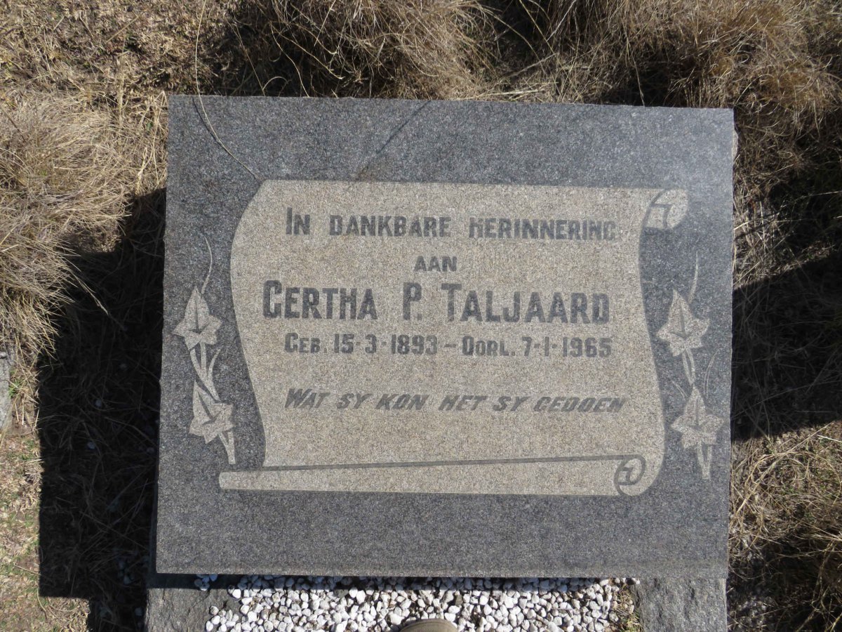 TALJAARD Gertha P. 1893-1965