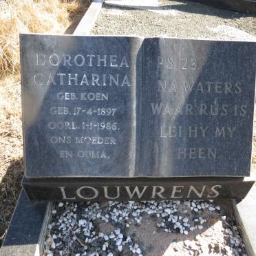 LOUWRENS Dorothea Catharina nee KOEN 1897-1986