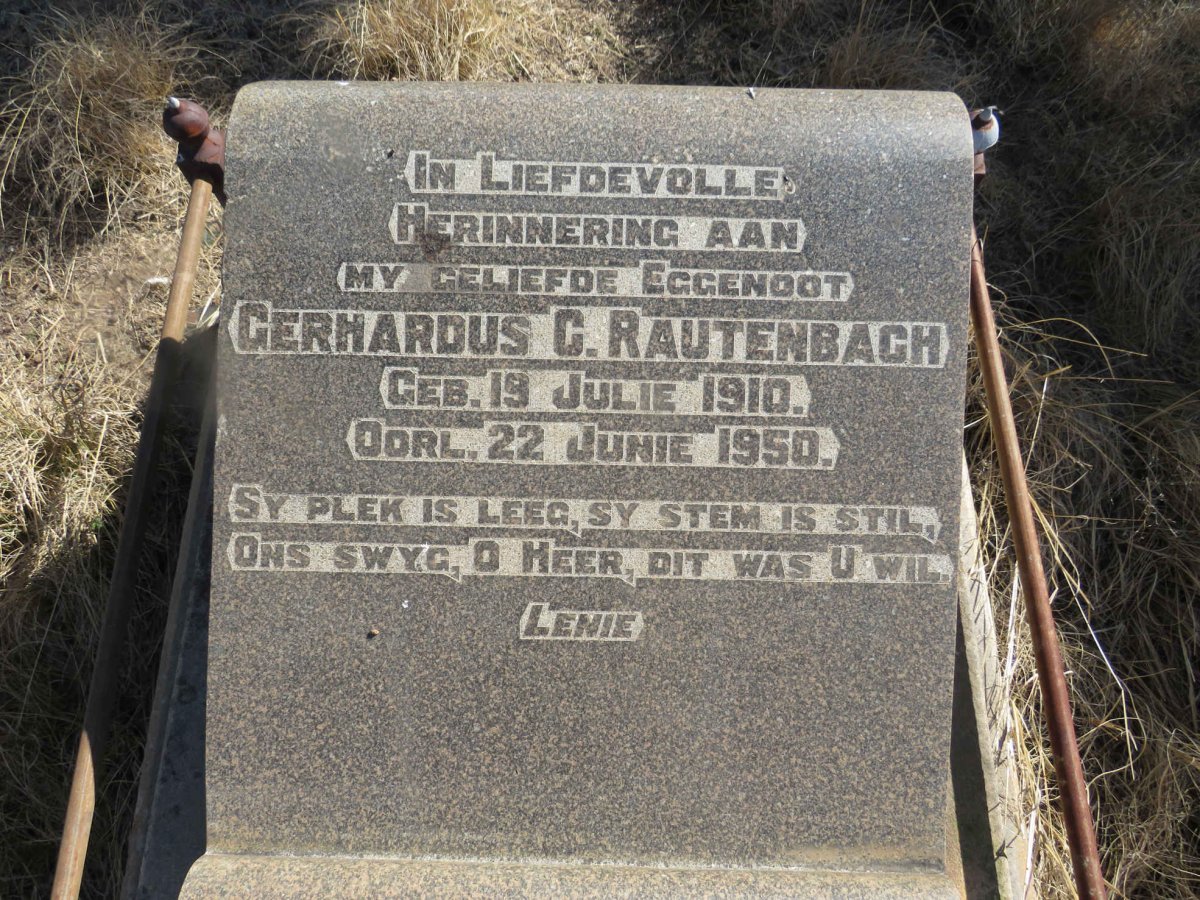 RAUTENBACH Gerhardus C. 1910-1950