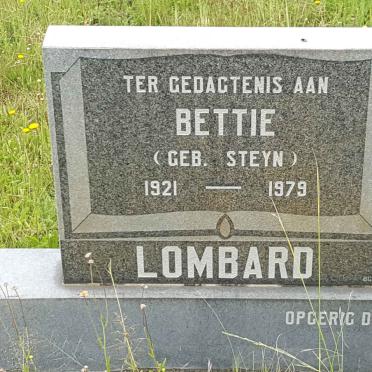 LOMBARD Bettie nee STEYN 1921-1979