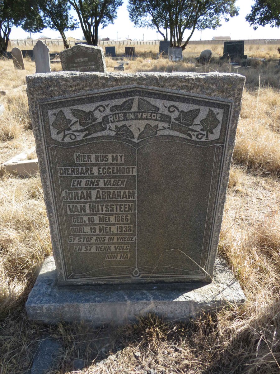 HUYSSTEEN Johan Abraham, van 1866-1938