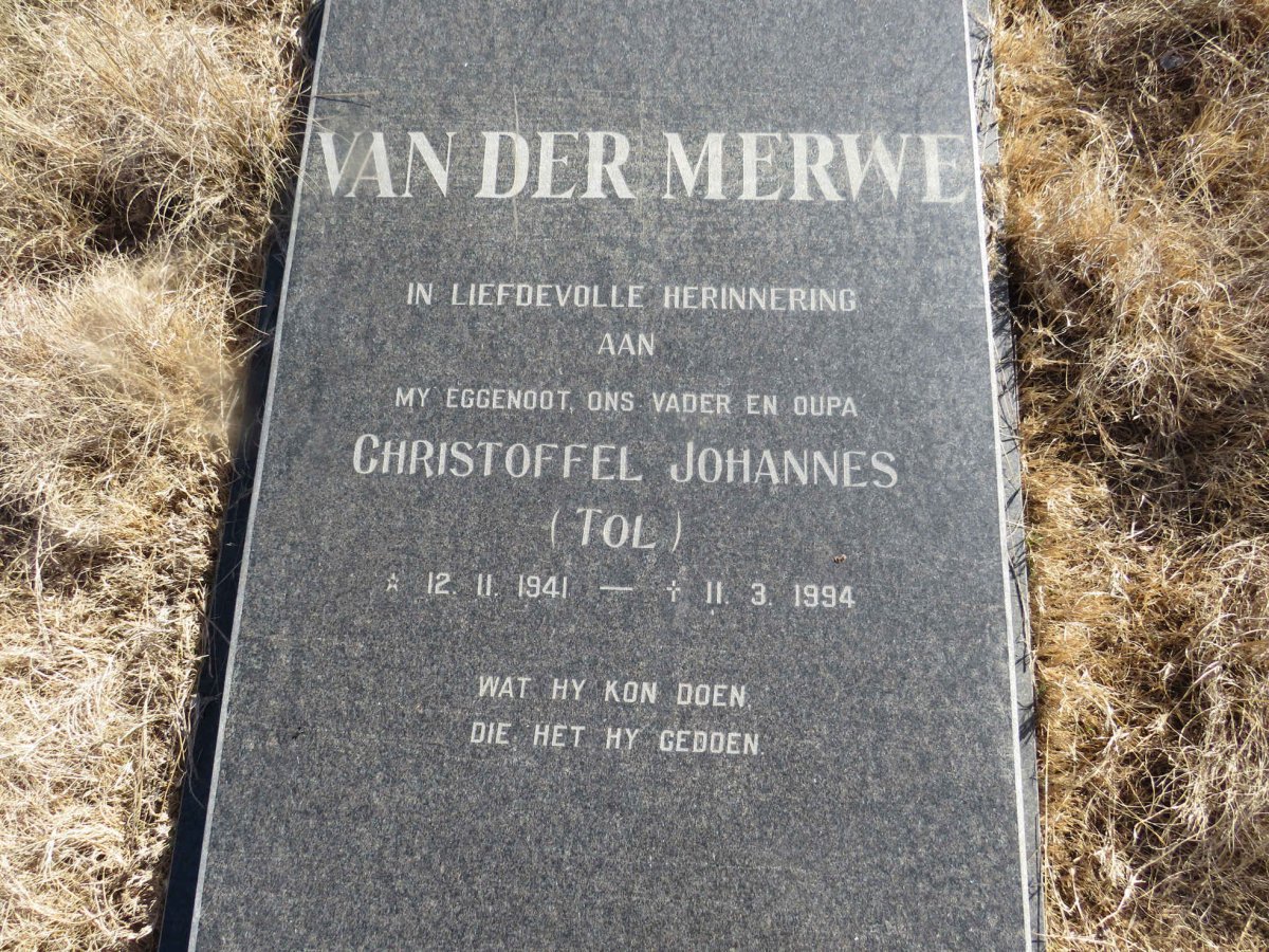 MERWE Christoffel Johannes, van der 1941-1994