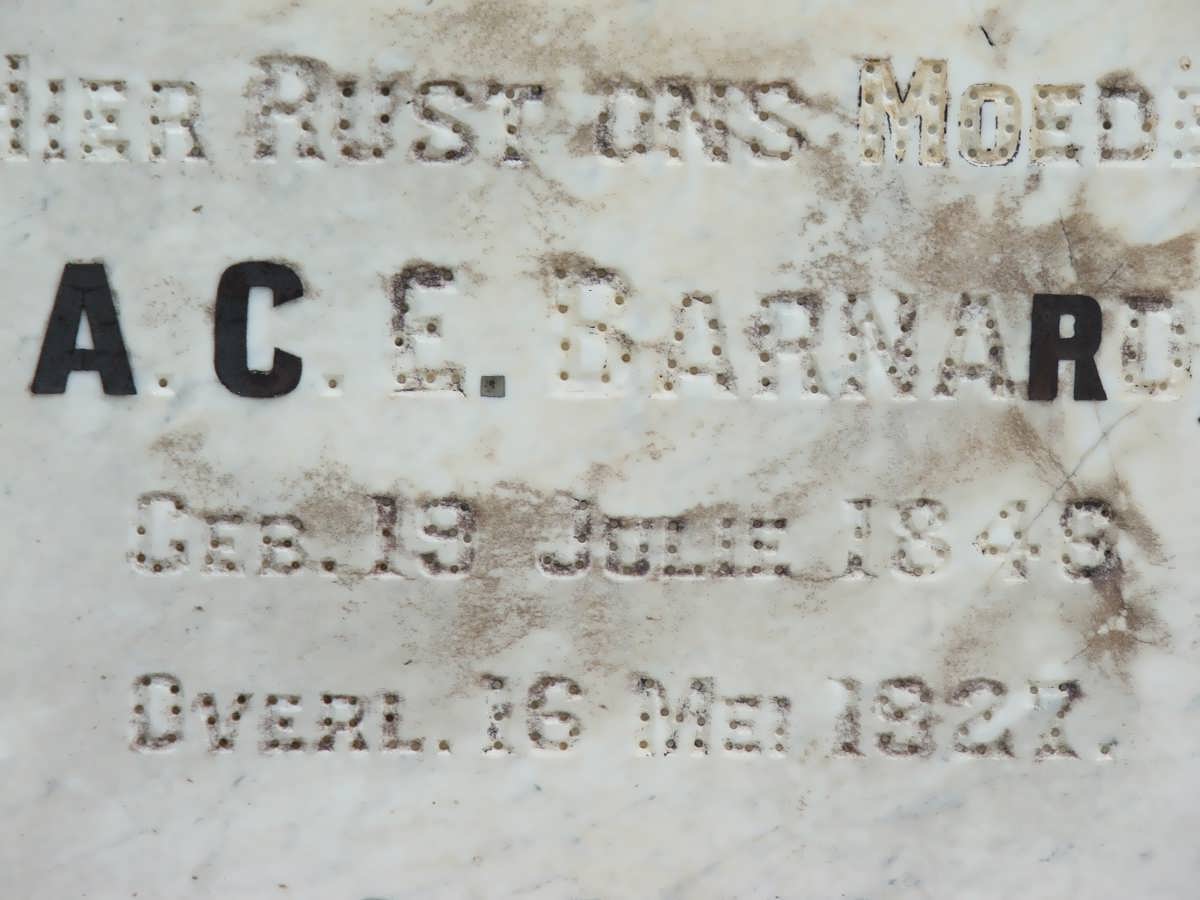 BARNARD A.C.E. 1849-1927