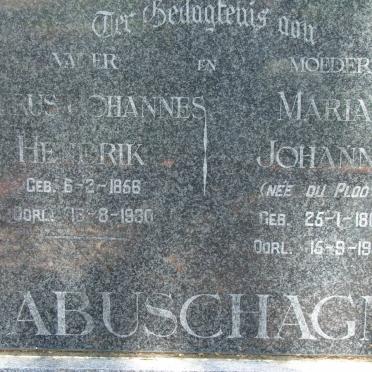 LABUSCHAGNE Petrus Johannes Hendrik 1856-1930 &amp; Maria Johanna DU PLOOY 1860-1945