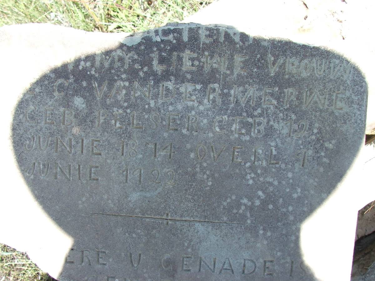 MERWE E.C. C., van der nee PELSER 1872-1922