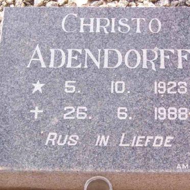 ADENDORFF Berradina W. 1900-1931 :: ADENDORFF Christo 1923-1988