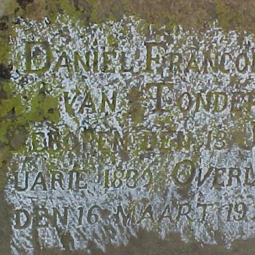 TONDER Daniel Francous, van 1889-1926