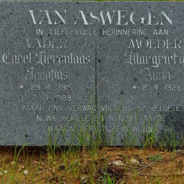 ASWEGEN Carel Herculaas Jacobus, van 1915-1989 &amp; Margrieta Anna 1928-