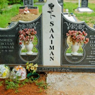 SAAIMAN Andries Herculas Vermaak 1921- &amp; Elizabeth Cornelia MOHR 1925-2001