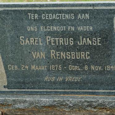 RENSBURG Sarel Petrus, Janse van 1875-1946