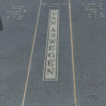 ASWEGEN Gideon J., van 1910-1984 &amp; Elizabeth S. 1926-2005