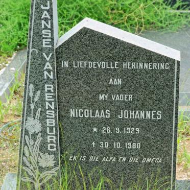 RENSBURG Nicolaas Johannes, van 1929-1980