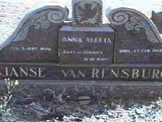 RENSBURG Anna Aletta, Janse van 1926-1950