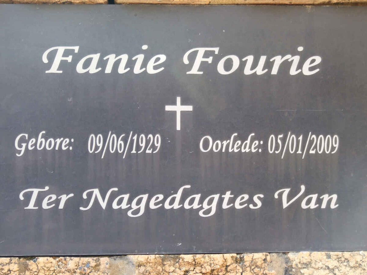 FOURIE Fanie 1929-2009
