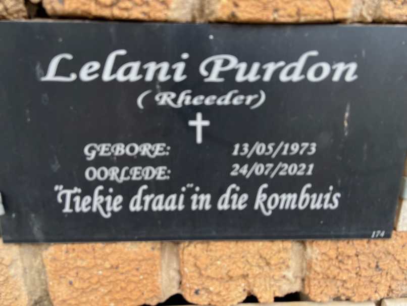 PURDON Lelani nee RHEEDER 1973-2021