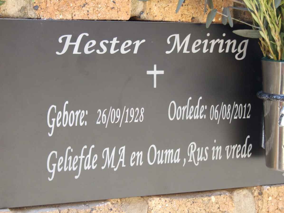 MEIRING Hester 1928-2012