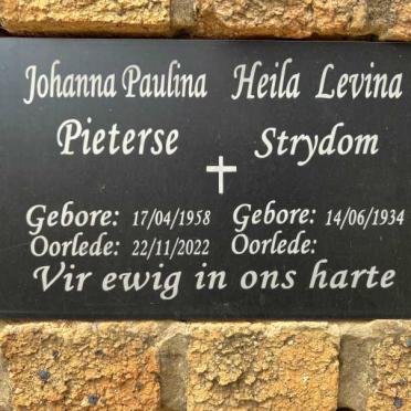 PIETERSE Johanna Paulina 1958-2022 :: STRYDOM Heila Levina 1934-