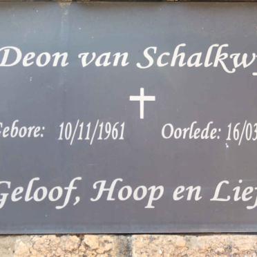 SCHALKWYK Deon, van 1961-2006