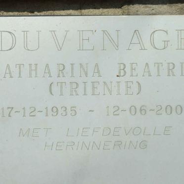 DUVENAGE Catharina Beatrix 1935-2001