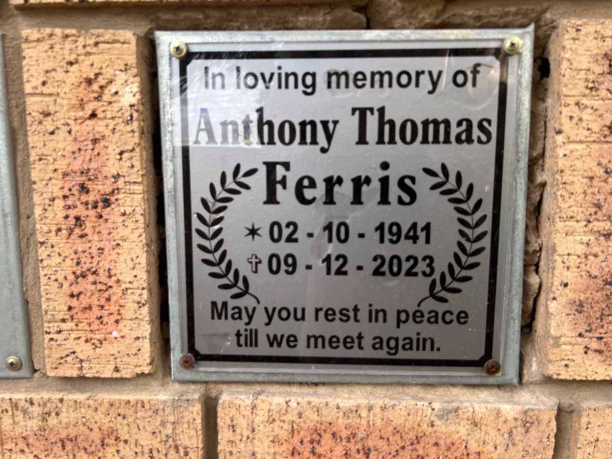 FERRIS Anthony Thomas 1941-2023