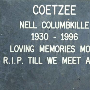 COETZEE Nell Columbkille 1930-1996
