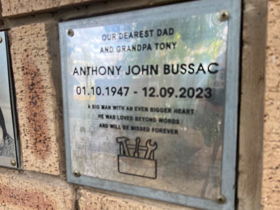 BUSSAC Anthony John 1947-2023