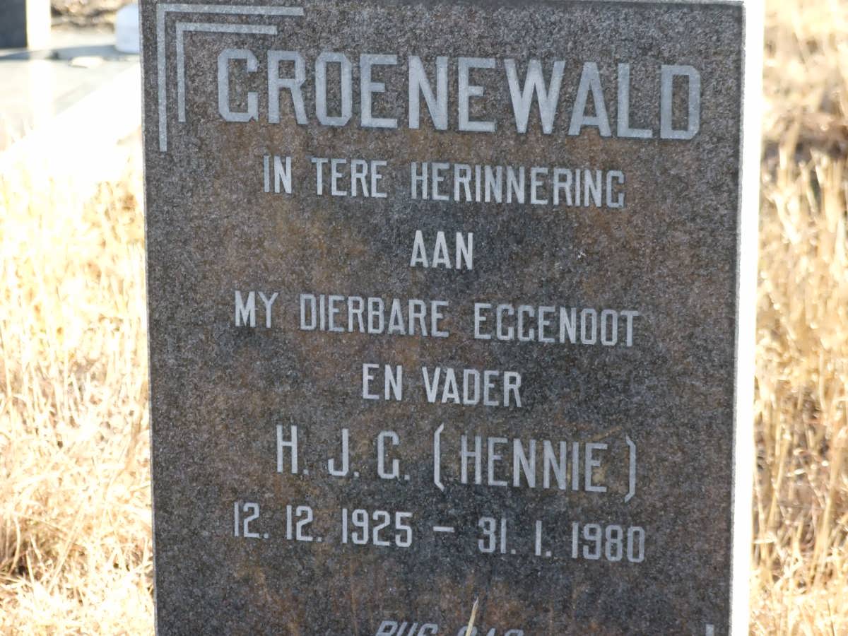 GROENEWALD H.J.G. 1925-1980