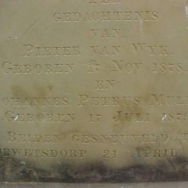 WYK Pieter, van 1878-1900 :: MULDER Johannes Petrus 1879-1900