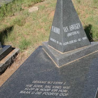 ASWEGEN Naomi, van nee BOTHA 1913-1999