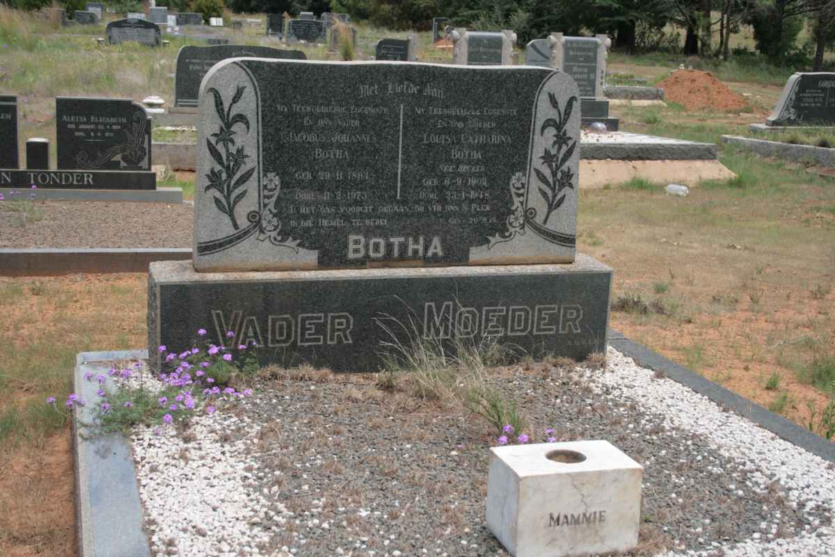 BOTHA Jacobus Johannes ?-1973 &amp; Louisa Catharina ?