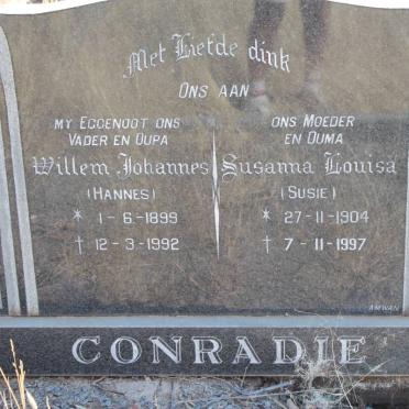CONRADIE Willem Johannes 1899-1992 &amp; Susanna Louisa 1904-1997