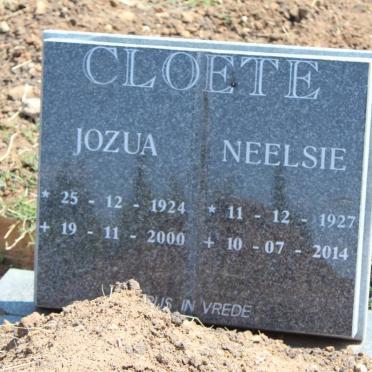 CLOETE Jozua 1924-2000 &amp; Neelsie 1927-2014