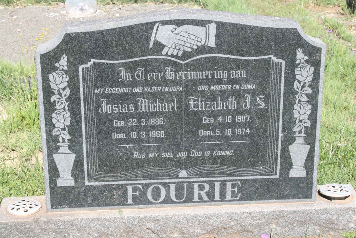 FOURIE Josias Michael 1896-1966 &amp; Elizabeth J.S. 1907-1974