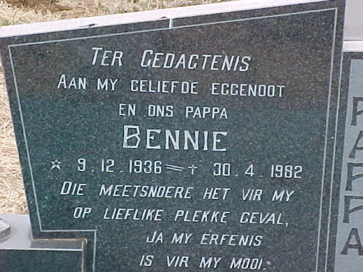FOURIE Bennie 1936-1982