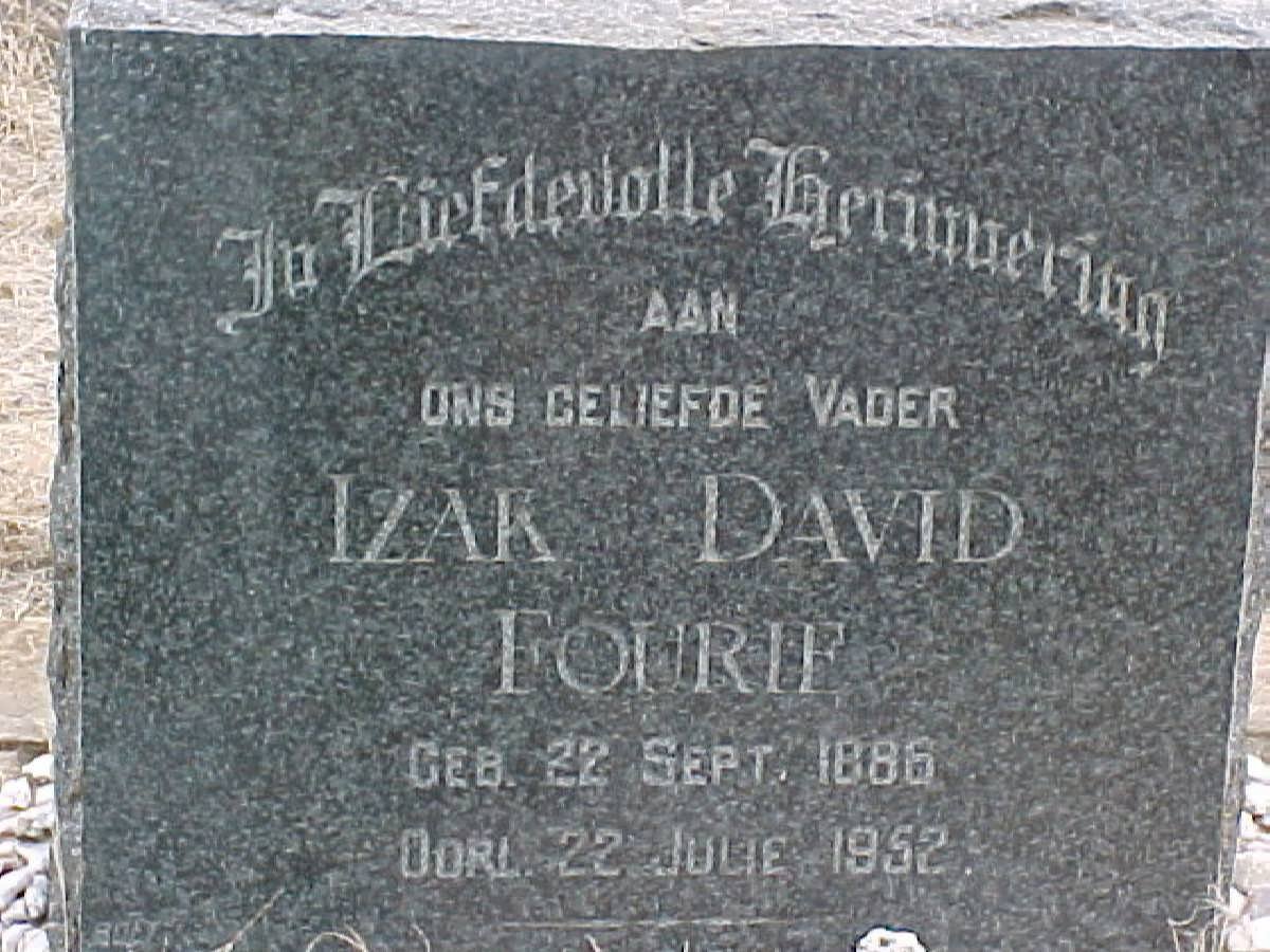 FOURIE Izak David 1886-1952