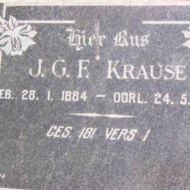 KRAUSE J.G.F. 1884-1958