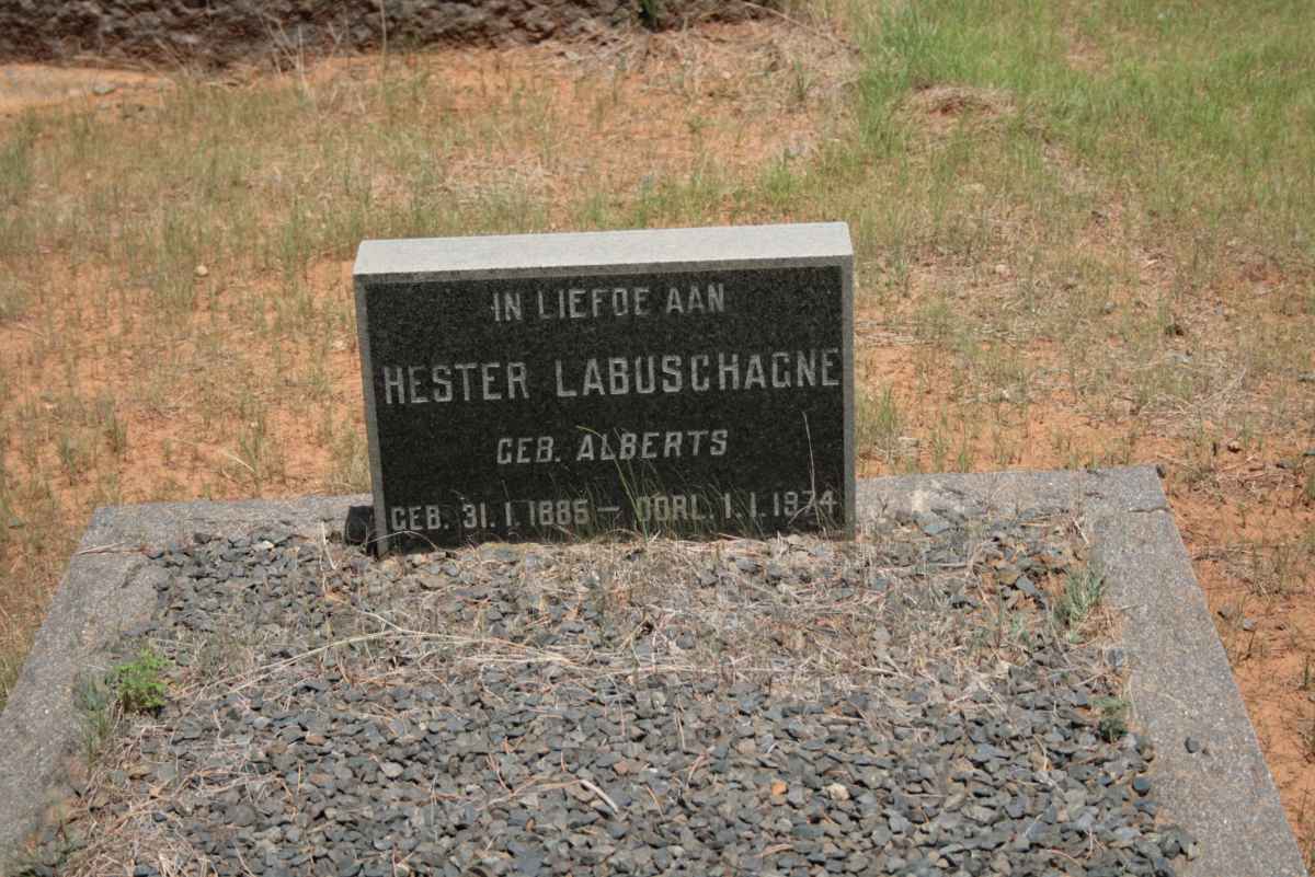 LABUSCHAGNE Hester nee ALBERTS 1885-1974
